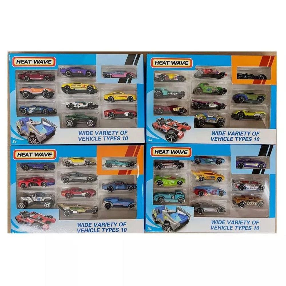 10 Peças Brinquedo Carrinho Ferro Hot Cars Miniaturas Esportivo Coleção