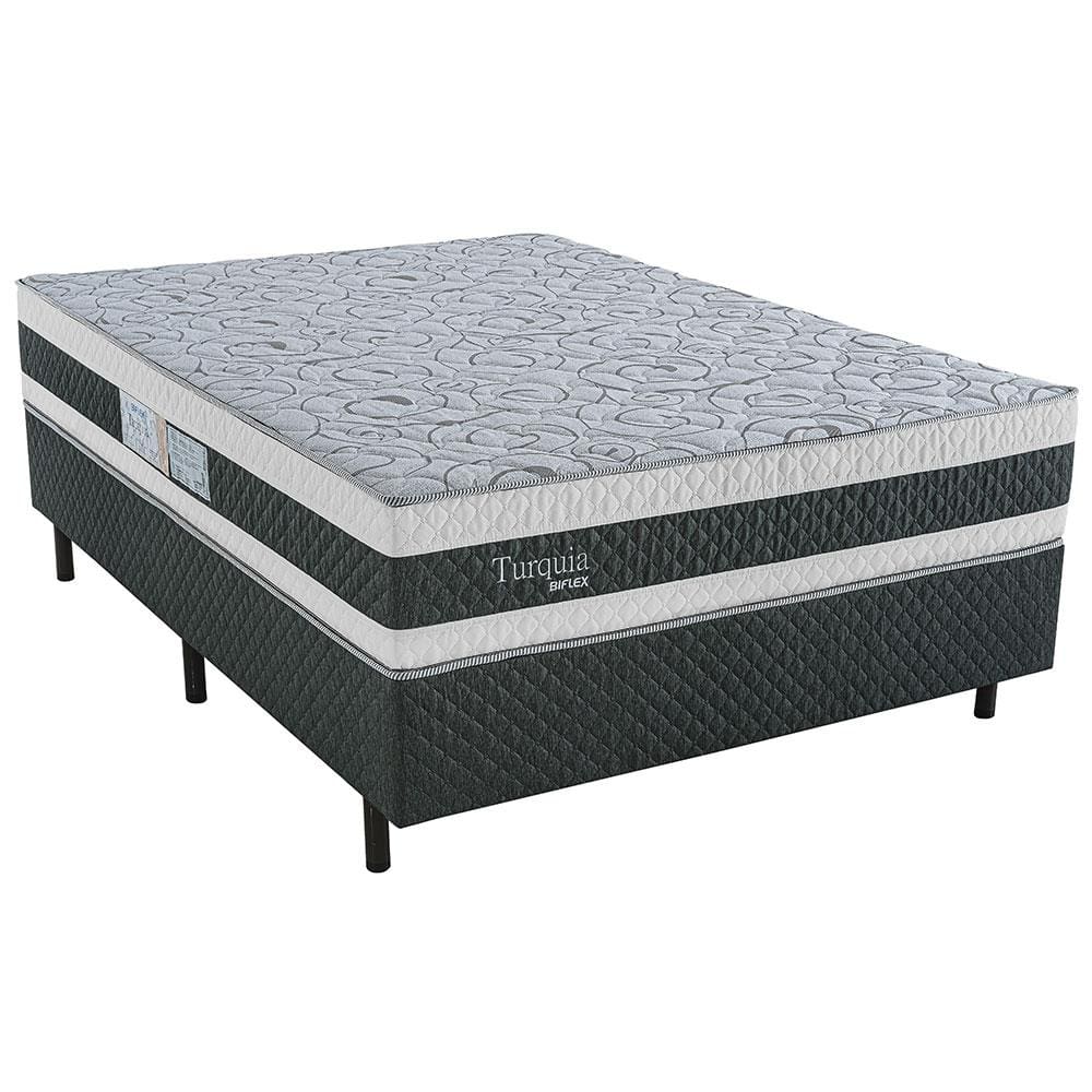 Cama Box de Casal Biflex Turquia com Molas Ensacadas e Pillow Inn 69x138x188cm