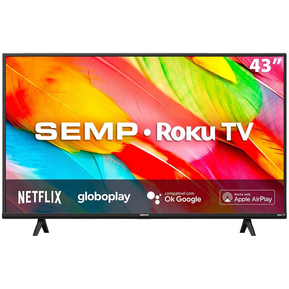 Smart TV Semp LED 43" Full HD Wi-Fi HDMI USB Roku 43R6500