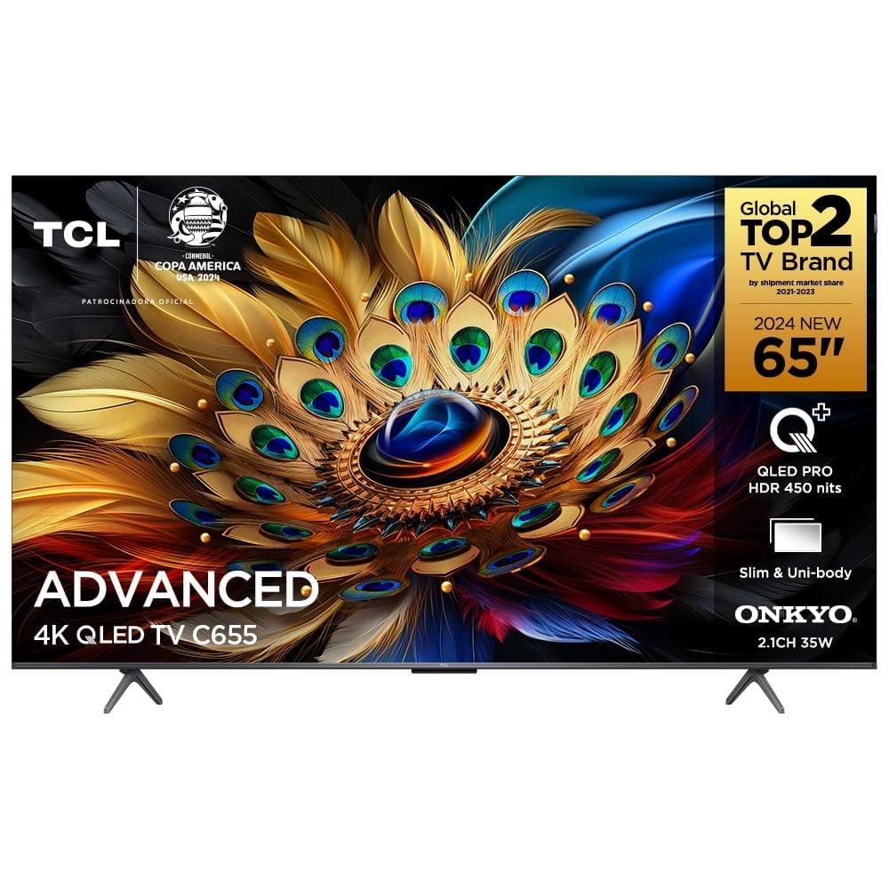 Smart TV 65\" QLED 4K TCL 65C655 com processador AIPQ Google TV Dolby Vision Atmos HDR10+ Wi-Fi Dual Band Bluetooth Inte