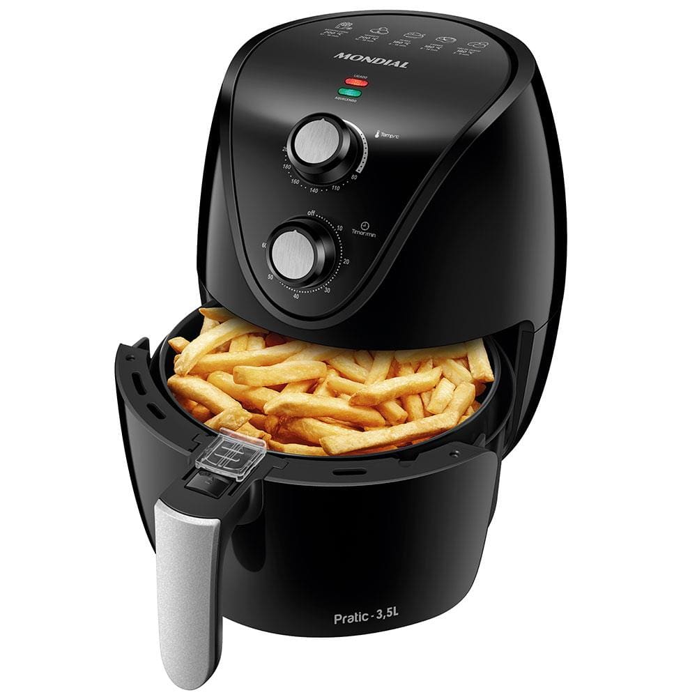 Fritadeira Elétrica Sem Óleo Air Fryer Mondial New Pratic AF31 3,5 L – Preto