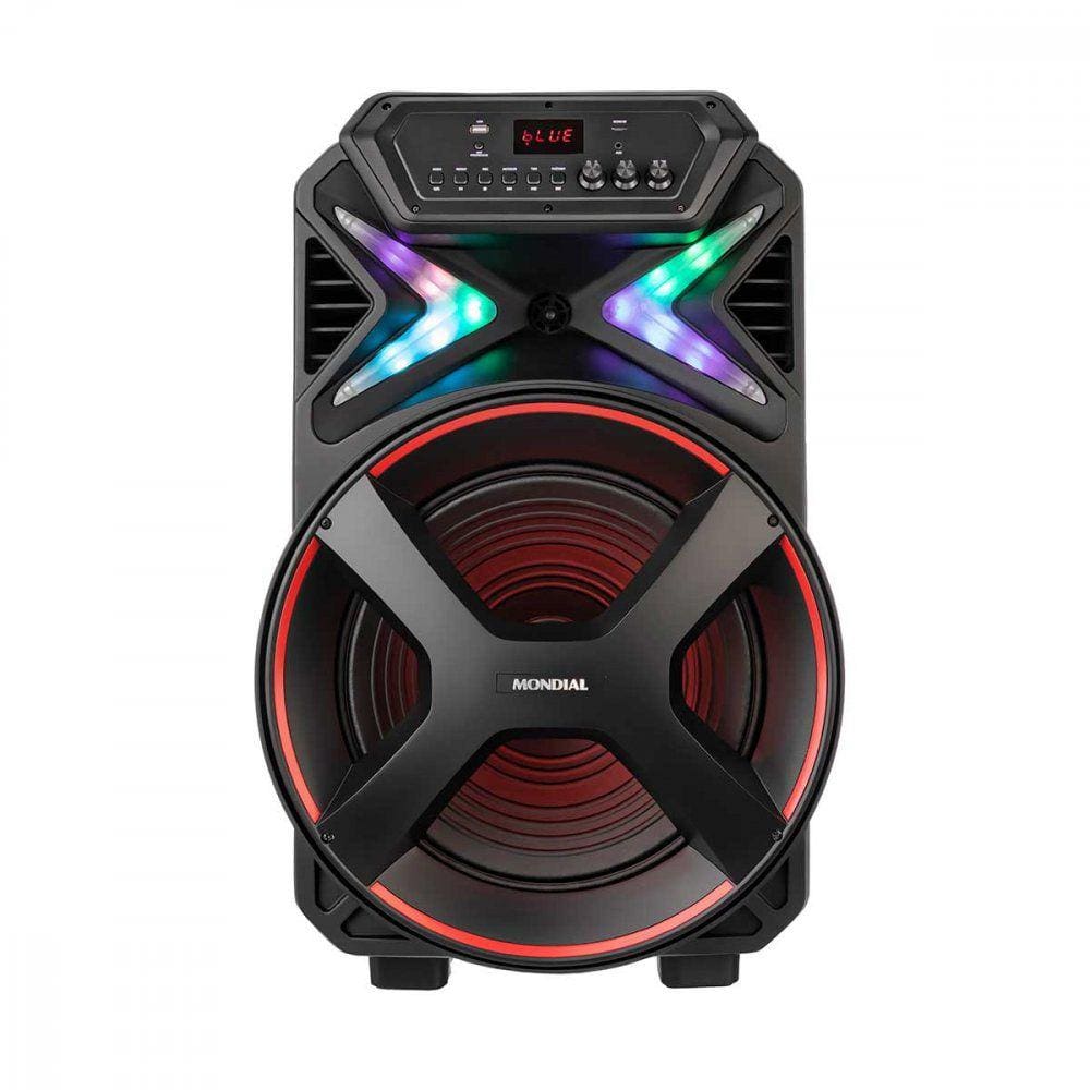 Caixa de Som Amplificada Mondial CM-700 Bluetooth com 700W Woofer 15” TWS Entrada para Microfone USB com Equalizador e Flash Light