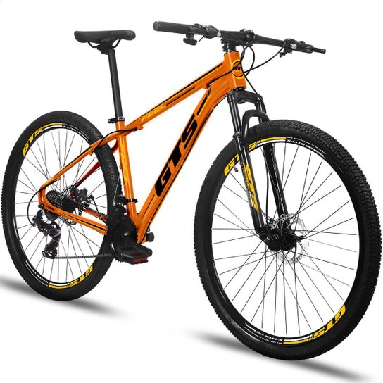 Bicicleta Aro 29 Gts Feel Freio À Disco 24 Marchas - Laranja+Preto