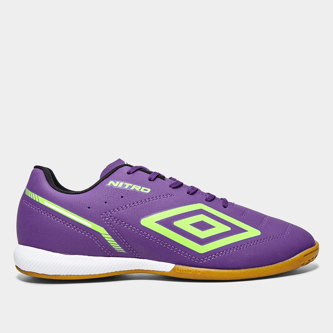 Chuteira Futsal Umbro Nitro Unissex - Exclusiva - Roxo+Verde