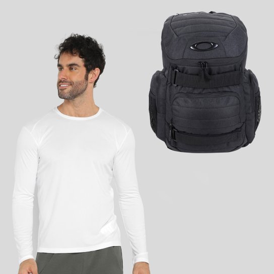 Kit Camiseta Oakley Daily Sport III Manga Longa + Mochila Oakley Mod Enduro 3.0 Big 30L - Branco