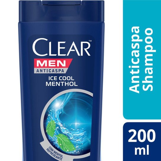 Shampo Clear Ice Cool Menthol Anticaspa 200ml - Incolor