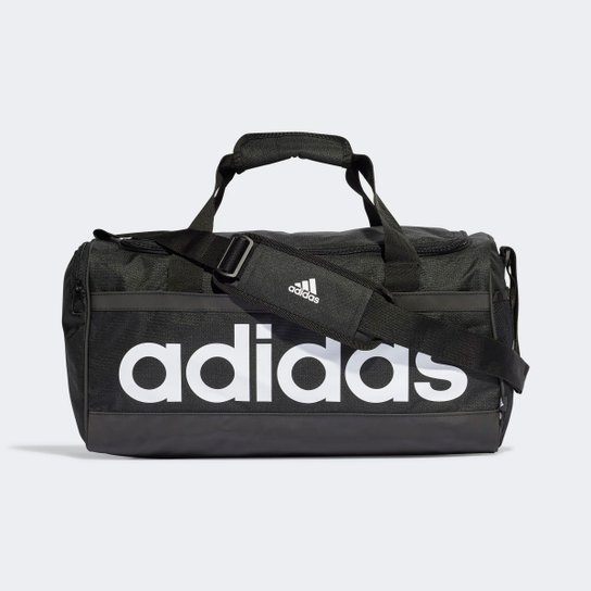 Mala Adidas Linear Duffel Unissex - Preto+Branco