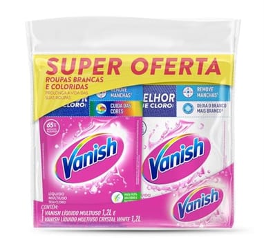 Kit Tira Manchas Vanish Gel Multiuso 1,2L + Crystal White 1,2L