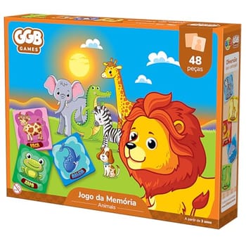 GGB Jogo Da Memória Infantil Animais Da Selva 48 Peças