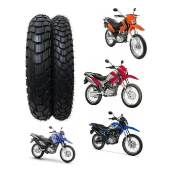 Par Pneu Moto Bros Xre Crosser Medidas 11090-17 + 9090-19