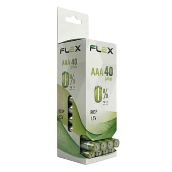 Flex Kit 40 Pilhas AAA 1,5V Palito Alta Performance Longa Duração Econômico