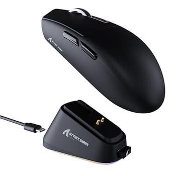 Mouse Gamer Sem Fio Attack Shark G3 Pro, 25000 Dpi, Switch Omron, Com Base de Carregamento, Tri-mode Wireless Bluetooth Usb-c, Preto - G3 Pro