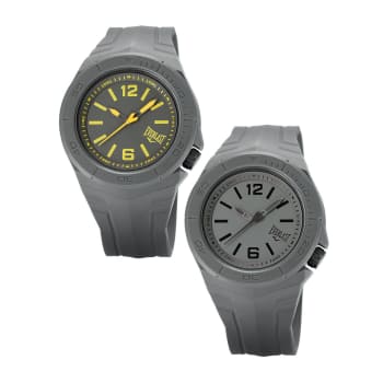 2 Relógios Everlast Unissex Cinza Analógico E294 + E295