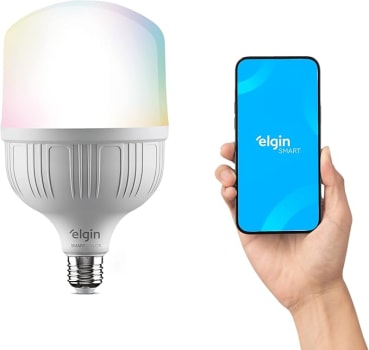 Lâmpada Inteligente Alta Potência 20W Elgin Color RGB Wifi Compatível com Alexa e Google Home