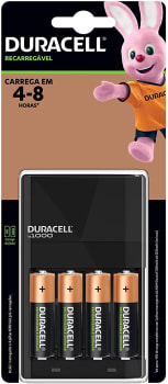 Carregador de Pilhas Duracell com 4 pilhas AA