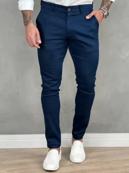 Calça Masculina Sarja Premium Social Esport Fino Bolso Lycra