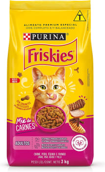 Nestlé Purina Friskies Ração Seca Para Gatos Adultos Mix De Carnes 3Kg