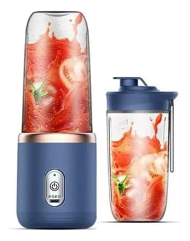 Mini Liquidificador Copo Mixer Elêtrico Batedor Shake Frutas Azul 127v - R$ 39,99