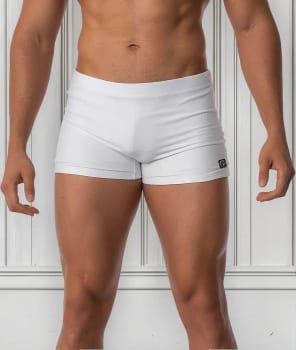Sunga Boxer Masculina Branca Moda Praia Verão Tendência