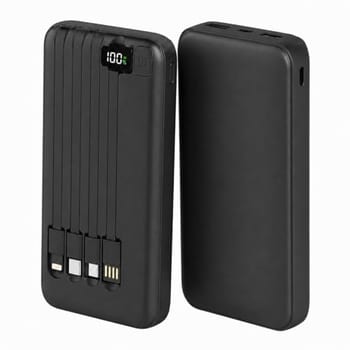 Power Bank Carregador Portátil Universal 20000mAh com Cabos Integrados USB-A, USB-C (Type-C), Micro-USB e USB-Light Carregamento Rápido Bateria