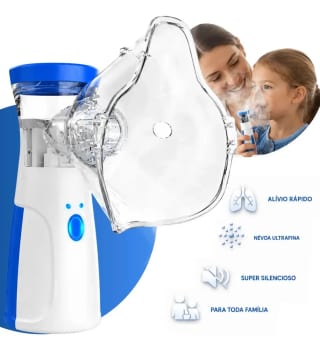 Inalador Nebulizador Portátil Sem Fio Usb Pilha Silencioso Aparelho Inalação Compacto Bivolt Nebulizador