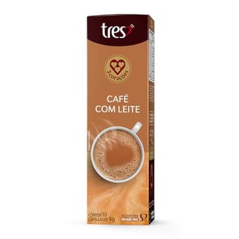 3 Corações Cápsula Café com Leite TRES - 10 unidades