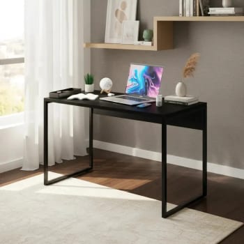 Escrivaninha Gamer Industrial 90 cm Preto para Escritório e Apartamento