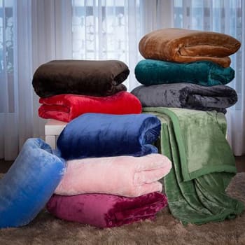 Cobertor Casal Flannel Colors Com Borda Em Percal - Casa & Conforto