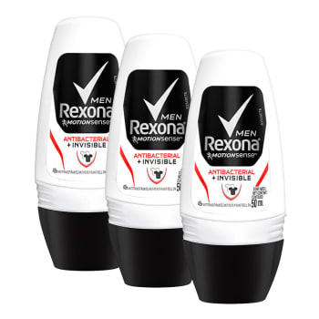 Kit 3 Desodorante Antitranspirante Rexona Men Antibacterial + Invisible Ro