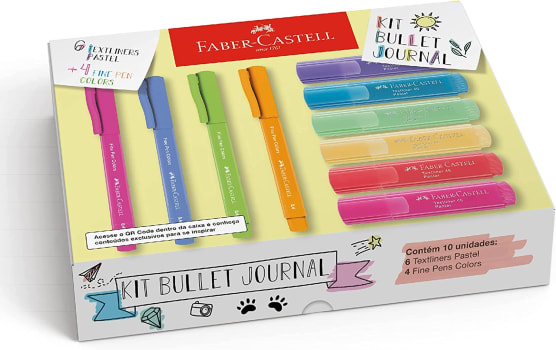 Kit Textliner + Fine Pen Colors Faber-Castell Mt46 Edição Limitada 10 Peças