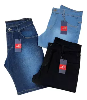 Kit 3 Bermudas Jeans Masculina | Gatry