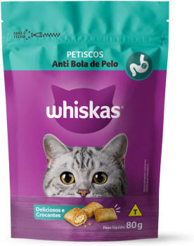 Petisco Whiskas Temptations Anti Bola de Pelo Para Gatos Adultos 80g