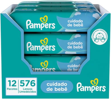 Pampers Lenços Umedecidos Cuidado de Bebê 576 unidades