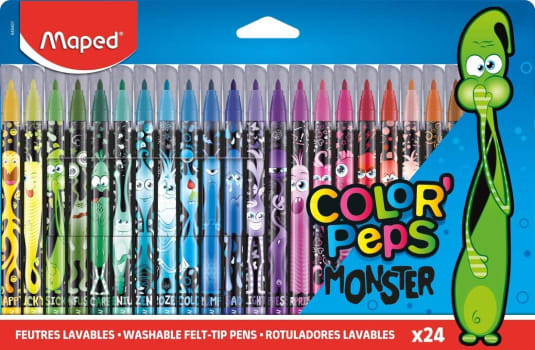 Canetinha Hidrográfica Maped Color Pep's Monsters - 24 Unidades