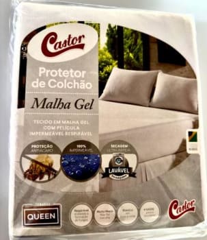 Protetor de Colchão Queen Impermeável Malha Gel - Branco - 160x200x50cm - Castor - Magazine Ofertaesperta