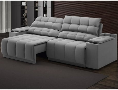 Sofá Samurai Netsofas, com USB, Retrátil e Reclinável, 2,00m (Diversas opções de cores)