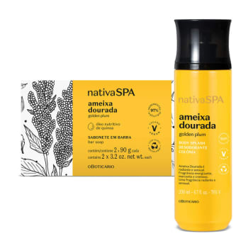 Combo Nativa SPA Ameixa Dourada: Body Splash 200ml + Sabonete em Barra 2x90g