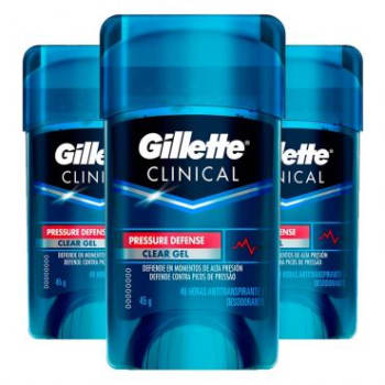 Leve Mais Pague Menos: 3 Desodorantes Gillette Gel Clinical Pressure Defense 50g