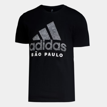 [2 unidades] Camiseta Adidas Cidade São Paulo Masculina - Preto