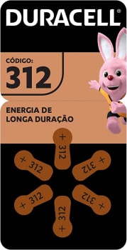 Pilha Auditiva nº 312 Duracell com 6 Unidades