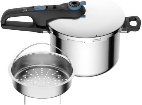 Panela De Pressão Rochedo Inox Trendy 6 litros Fechamento Externo Com Cesta De Vapor