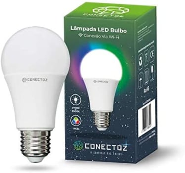 Smart Lâmpada Inteligente LED A60 Bulbo Wi-Fi E27 - 9W - RGBW Colorido - Branco Frio e Quente