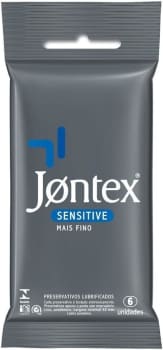 2 Pacotes Preservativo Camisinha Jontex Sensitive - 6 Unidades (Total 12 Unidades)