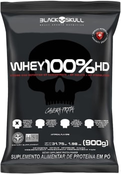 Refil Whey 100% HD Chocolate 900G Black Skull