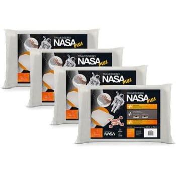 Kit Com 4 Travesseiros NASA PLUS 100% Viscoelástico - Fibrasca