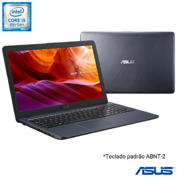 Notebook Asus VivoBook i5-8250U 8GB SSD 256GB Intel HD graphics 620 Tela 15,6" HD - X543UA-DM3457T