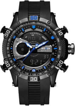 Relógio Masculino Weide AnaDigi WH6902B - Preto E Azul