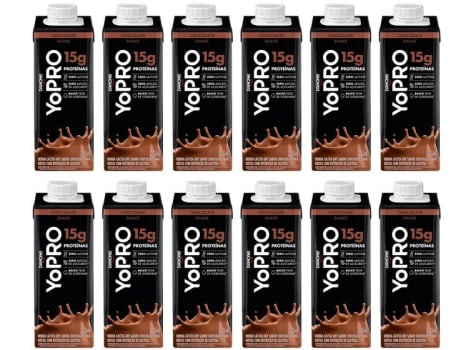 Kit Bebida Láctea UHT YoPRO Chocolate Sem Lactose - Zero Açúcar 250ml 12 Unidades - Bebida Láctea - Magazine Ofertaesperta