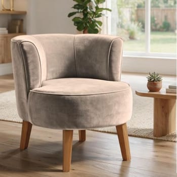 Poltrona Decorativa para Sala de Jantar Confortável Tecido Veludo MOBLAN decor (Rose)