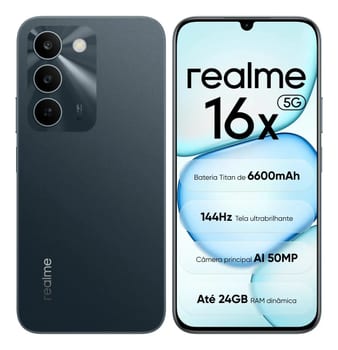 Celular Smartphone Realme 16x 5g 256gb 8gb Ram (+16gb virtual ram boost) Dual Sim Nfc Mediatek Dimensity 6300,bateria Titan 6600mah,tela